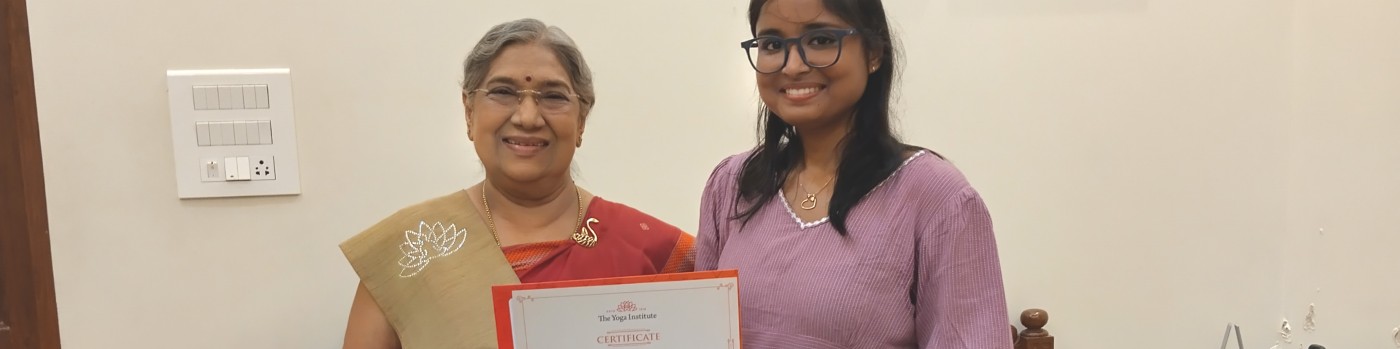 Arpita receiving yoga certification